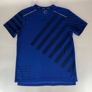 Nike Running Blue Black Dri Fit Athletic Shirt BV4687-405 Mens Large